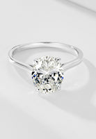 BRELLATO Ovaler Crystal Cocktail-Ring, Echt Silber 925 18K Weissgold Rhodium, Antragsring Oval Statementring Verlobungsring Zirkonia
