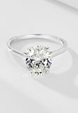 BRELLATO Ovaler Crystal Cocktail-Ring, Echt Silber 925 18K Weissgold Rhodium, Antragsring Oval Statementring Verlobungsring Zirkonia