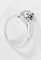 BRELLATO Ovaler Crystal Cocktail-Ring, Echt Silber 925 18K Weissgold Rhodium, Antragsring Oval Statementring Verlobungsring Zirkonia