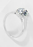 BRELLATO Ovaler Crystal Cocktail-Ring, Echt Silber 925 18K Weissgold Rhodium, Antragsring Oval Statementring Verlobungsring Zirkonia