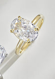 BRELLATO Grosser Ovaler Crystal Cocktail-Ring, Echt Silber 925 18K Vergoldet, Antragsring Gelbgold Statementring Verlobungsring  Zirkonia