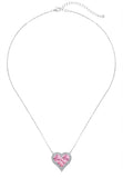 BRELLATO Pink Rosa Herz-Kette Anhänger, Echt Silber-Kette 925 18K Rhodiniert, Rosafarbene Herz-Halskette Zirkonia Crystals, Geschenk Muttertag Valentinstag