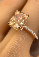 BRELLATO Cocktail-Ring, Echt Silber 925 18K Rosegold Vergoldet, Statementring Verlobungsring Topas Cubic Zirkonia