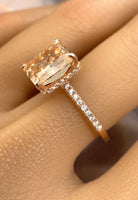 BRELLATO Cocktail-Ring, Echt Silber 925 18K Rosegold Vergoldet, Statementring Verlobungsring Topas Cubic Zirkonia