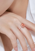 BRELLATO Cocktail-Ring, Echt Silber 925 18K Rosegold Vergoldet, Statementring Verlobungsring Topas Cubic Zirkonia