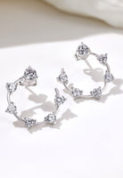 BRELLATO Damen Crystal Ohrringe Creolen Rund, Halb-Kreise, Echt Silber 925 18K Rhodiniert, Glitzer Ohrstecker Zirkonia Kristalle