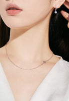 BRELLATO Set Evil Eye Halskette und Ohrringe, Nazar Böses Blaues Auge Schutz-Symbol Anhänger, Damen Schmuck Echt Silber-Kette 925 Weißgold, Zirkonia Kreuz