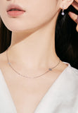 BRELLATO Set Evil Eye Halskette und Ohrringe, Nazar Böses Blaues Auge Schutz-Symbol Anhänger, Damen Schmuck Echt Silber-Kette 925 Weißgold, Zirkonia Kreuz