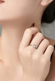 BRELLATO Set Runder Solitaire Kristall-Anhänger Ohrstecker Ring, Echt Silber-Kette 925 18K Rhodiniert, Ohrringe Kristall-Kette Halskette Zirkonia