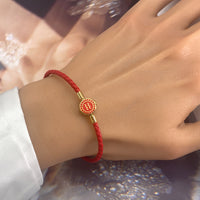 BRELLATO Astro Sternbild Sternzeichen Wassermann Armband Edelstahl Vergoldet, Tierkreiszeichen Rot Lederarmband Geflochten