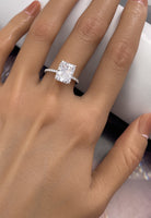 BRELLATO Cocktail-Ring, Echt Silber 925 18K Rhodiniert, Statementring Verlobungsring Cubic Zirkonia