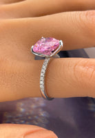 BRELLATO Herz-Ring Pink Rosa, Echt Silber 925, 18K Rhodium Vergoldet, Coktailring Cubic Zirkonia