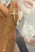 BRELLATO Evil Eye Halskette Damen, Nazar Böses Blaues Auge Schutz-Symbol Anhänger, Echt Silber-Kette 925 18K Gelbgold, Zirkonia Kreuz