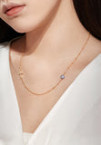 BRELLATO Evil Eye Halskette Damen, Nazar Böses Blaues Auge Schutz-Symbol Anhänger, Echt Silber-Kette 925 18K Gelbgold, Zirkonia Kreuz