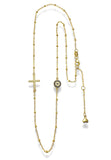 BRELLATO Evil Eye Halskette Damen, Nazar Böses Blaues Auge Schutz-Symbol Anhänger, Echt Silber-Kette 925 18K Gelbgold, Zirkonia Kreuz