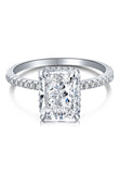 BRELLATO Cocktail-Ring, Echt Silber 925 18K Rhodiniert, Statementring Verlobungsring Cubic Zirkonia