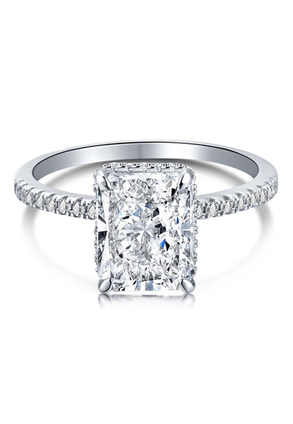 BRELLATO Cocktail-Ring, Echt Silber 925 18K Rhodiniert, Statementring Verlobungsring Cubic Zirkonia