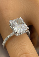 BRELLATO Cocktail-Ring, Echt Silber 925 18K Rhodiniert, Statementring Verlobungsring Cubic Zirkonia