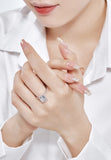 BRELLATO Cocktail-Ring, Echt Silber 925 18K Rhodiniert, Statementring Verlobungsring Cubic Zirkonia