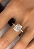 BRELLATO Cocktail-Ring, Echt Silber 925 18K Vergoldet, Statementring Verlobungsring Cubic Zirkonia