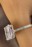 BRELLATO Cocktail-Ring, Echt Silber 925 18K Rhodiniert, Statementring Verlobungsring Cubic Zirkonia