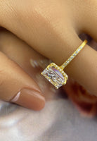 BRELLATO Cocktail-Ring, Echt Silber 925 18K Vergoldet, Statementring Verlobungsring Cubic Zirkonia