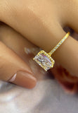 BRELLATO Cocktail-Ring, Echt Silber 925 18K Vergoldet, Statementring Verlobungsring Cubic Zirkonia