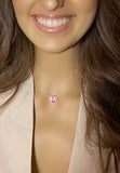 BRELLATO Herz-Anhänger Pink Rosa Geschenk Freundin Teenager Kinder, Echt Silber-Kette 925 Vergoldet Emailliert, Herz-Kette Kids Halskette Herz-Zirkonia Emaille