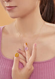 BRELLATO Herz-Anhänger Pink Rosa Geschenk Freundin Teenager Kinder, Echt Silber-Kette 925 Vergoldet Emailliert, Herz-Kette Kids Halskette Herz-Zirkonia Emaille
