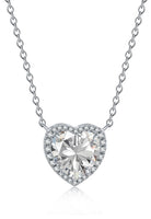 BRELLATO Herz-Anhänger Damen, Echt Silber-Kette 925 18K Rhodiniert, Herz-Kette Halskette Herz-Zirkonia