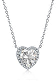BRELLATO Herz-Anhänger Damen, Echt Silber-Kette 925 18K Rhodiniert, Herz-Kette Halskette Herz-Zirkonia