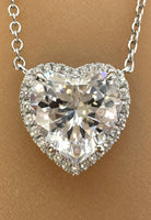 BRELLATO Herz-Anhänger Damen, Echt Silber-Kette 925 18K Rhodiniert, Herz-Kette Halskette Herz-Zirkonia