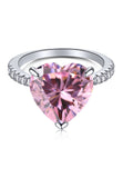BRELLATO Herz-Ring Pink Rosa, Echt Silber 925, 18K Rhodium Vergoldet, Coktailring Cubic Zirkonia