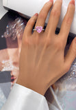 BRELLATO Herz-Ring Pink Rosa, Echt Silber 925, 18K Rhodium Vergoldet, Coktailring Cubic Zirkonia