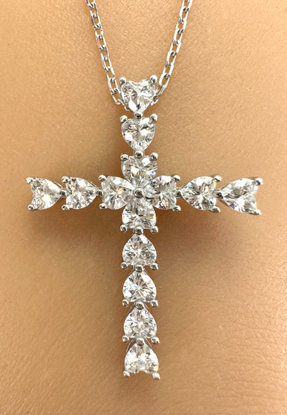 Jewels Zirkonia-Herzen BRELLATO mit – Kreuz-Anhänger Silber Echt 925 Damen, Kreuz-Kette