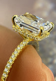 BRELLATO Cocktail-Ring, Echt Silber 925 18K Vergoldet, Statementring Verlobungsring Cubic Zirkonia