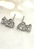 BRELLATO Damen Herz Ohrstecker, Ohrringe Herzen Echt Silber 925 18K Rhodiniert, Glitzer Zirkonia Kristalle, Geschenk Muttertag Valentinstag