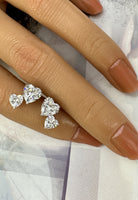 BRELLATO Damen Herz Ohrstecker, Ohrringe Herzen Echt Silber 925 18K Rhodiniert, Glitzer Zirkonia Kristalle, Geschenk Muttertag Valentinstag