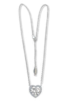 BRELLATO Herz-Anhänger Damen, Echt Silber-Kette 925 18K Rhodiniert, Herz-Kette Halskette Herz-Zirkonia