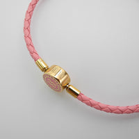 BRELLATO Astro Sternbild Sternzeichen Wassermann Armband Edelstahl Vergoldet, Tierkreiszeichen Rosa Lederarmband Geflochten