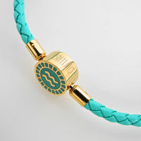 BRELLATO Astro Sternbild Sternzeichen Wassermann Armband Edelstahl Vergoldet, Tierkreiszeichen Türkis Lederarmband Geflochten