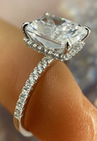 BRELLATO Cocktail-Ring, Echt Silber 925 18K Rhodiniert, Statementring Verlobungsring Cubic Zirkonia
