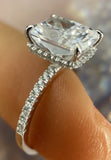 BRELLATO Cocktail-Ring, Echt Silber 925 18K Rhodiniert, Statementring Verlobungsring Cubic Zirkonia